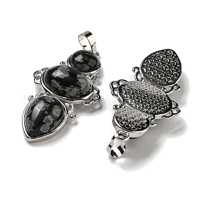 Естественно снежинка обсидиана подвески G-Q158-04C-1