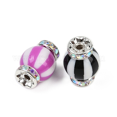 Бусины со стразами из смолы RESI-B030-01A-02-1