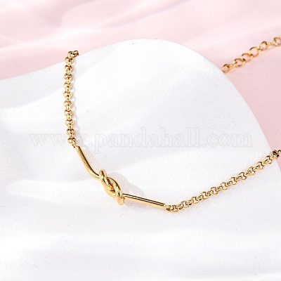 Браслеты из звеньев с узелками из нержавеющей стали 304 BJEW-R027-04G-1