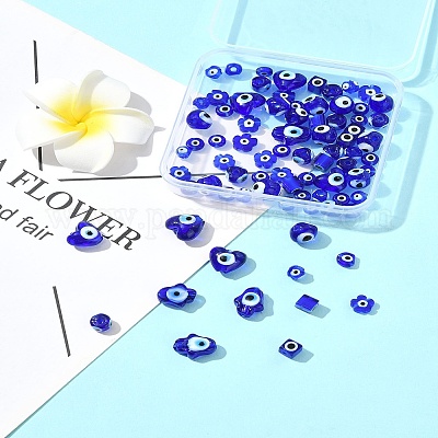 80шт 8 стиля бусины ручной работы лэмпворк «Сглаз» LAMP-FS0001-38B-1