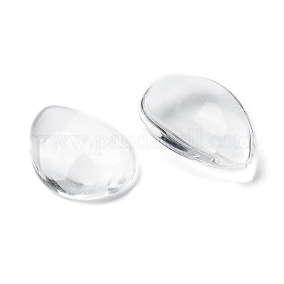Прозрачные каплевидные стеклянные кабошоны GGLA-R024-25x18-1
