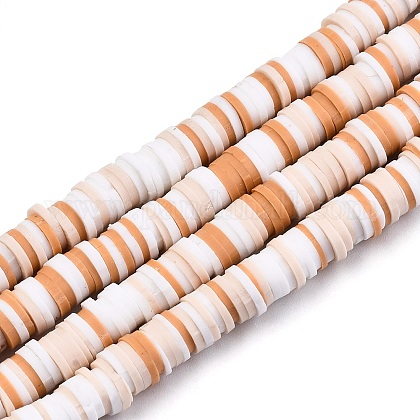 Handmade Polymer Clay Beads Strands CLAY-R089-6mm-095-1