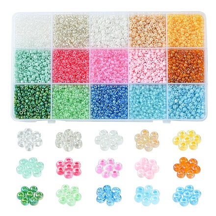 180g perles de rocaille en verre 15 couleurs SEED-FS0001-11-1