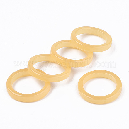樹脂フィンガー指輪  模造ゼリー  小麦  usサイズ6 3/4(17.1mm) X-RJEW-N033-001-C03-1