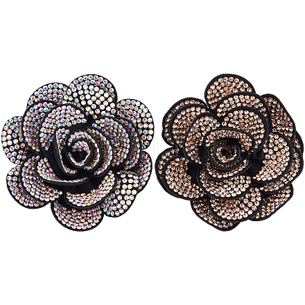 2 шт. броши из бархата и страз JEWB-FH00025-1