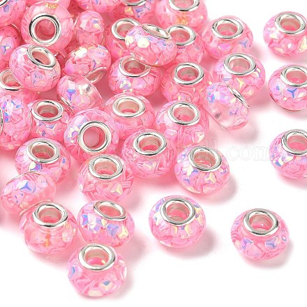 Прозрачные европейские бусины-рондель из смолы RESI-S023-23-1