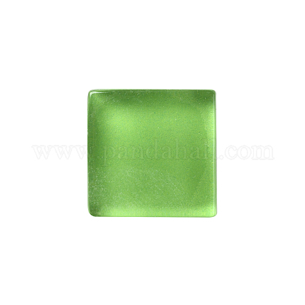 ガラスカボション  モザイクタイル  家の装飾やdiyの工芸品  正方形  春の緑  15x15x3.5mm  約1200個/1000g GGLA-WH0001-06G-1