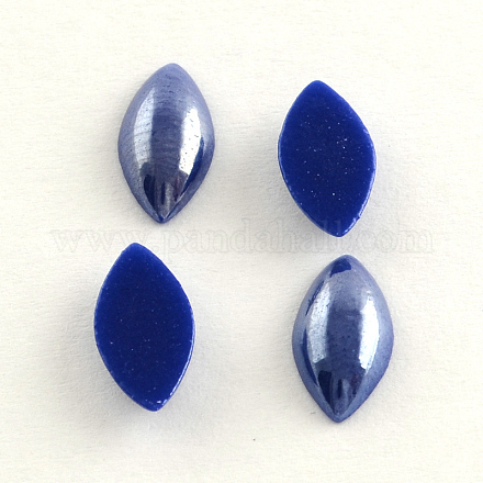 Pearlized Plated Opaque Glass Cabochons PORC-S779-4x8-21-1