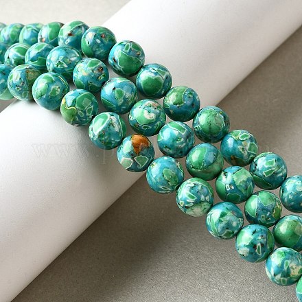 Нити окрашенных бусин из натурального магнезита G-L617-D01-8mm-01-1