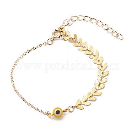 Bracelets de perles rondes au chalumeau mauvais œil BJEW-JB05941-05-1