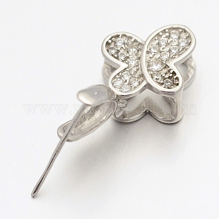 Schmetterling Sterling Silber MICRO PAVE Zirkonia Anhänger bails X-STER-F010-41S-1