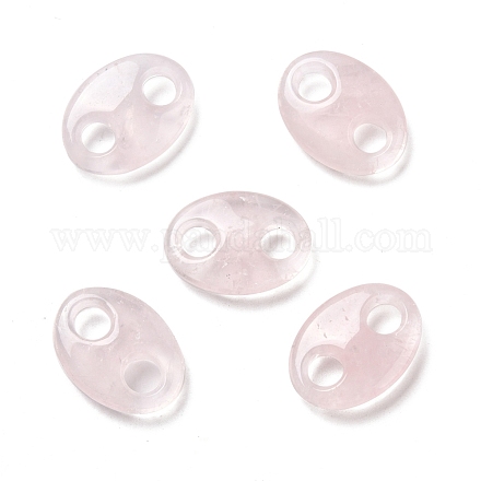 Breloques de connecteur de quartz rose naturel G-P467-01B-1