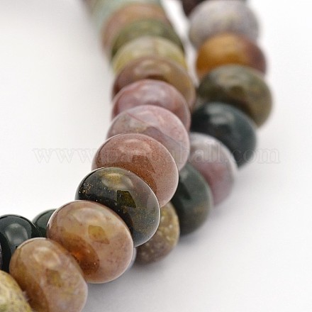 Rondelle Natural Indian Agate Beads Strands G-M135-04-1