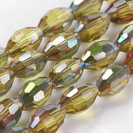 Chapelets de perles en verre électroplaqué EGLA-J013-4x6mm-H29-1