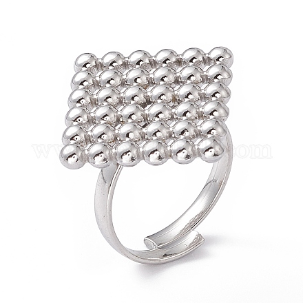 304 регулируемое кольцо в форме ромба из нержавеющей стали для женщин RJEW-E055-02P-1