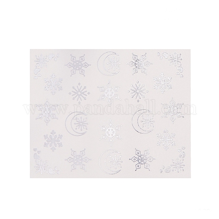 ネイルステッカー  水転写  ネイルチップの装飾用  クリスマステーマ  銀  6.3x5.2cm MRMJ-Q042-Y16-02-1