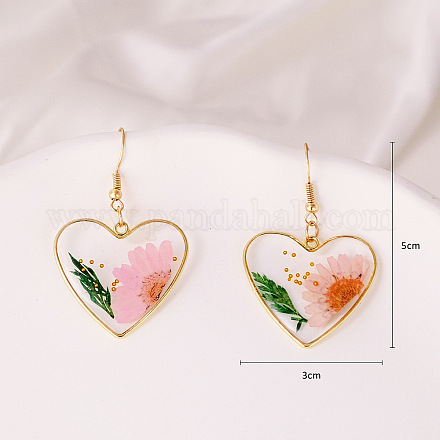 Серьги-подвески из сплава в форме сердца из смолы FS-WG72C44-01-1