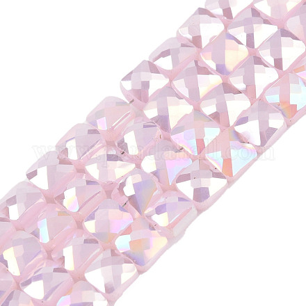 Chapelets de perles en verre opaque de couleur unie EGLA-N002-42-01-1