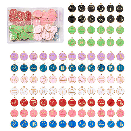 Craftdady 9 ensembles de pendentifs en alliage émaillé de 9 couleurs ENAM-CD0001-11-1
