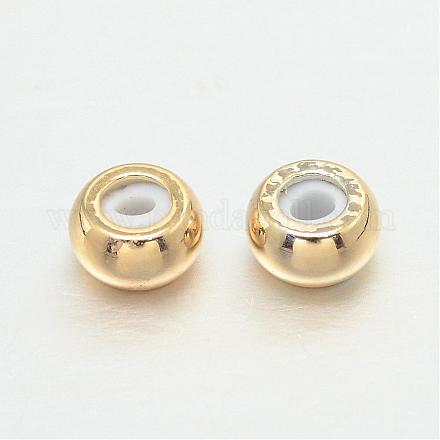 Rondelle Real Gold Plating Brass Beads KK-L147-200-NR-1