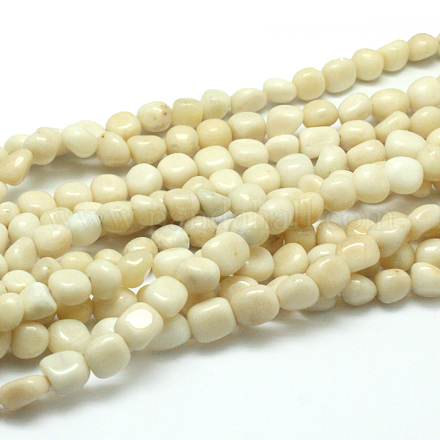 Chapelets de perle en jade blanc naturel G-P070-20-1