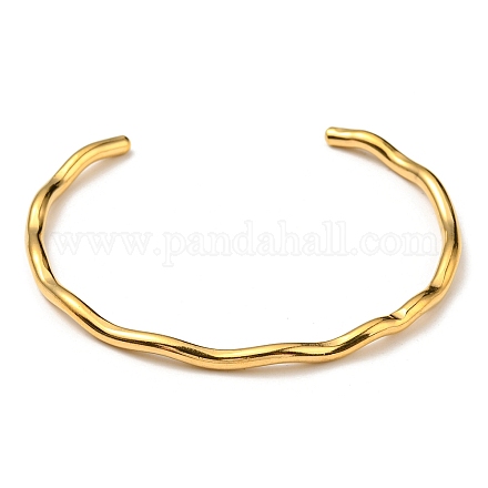 Placage ionique (ip) 304 bracelets de manchette en acier inoxydable X-BJEW-H323-01G-1