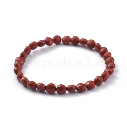 Bracelets élastiques de jaspe rouge naturel BJEW-JB04661-03-1