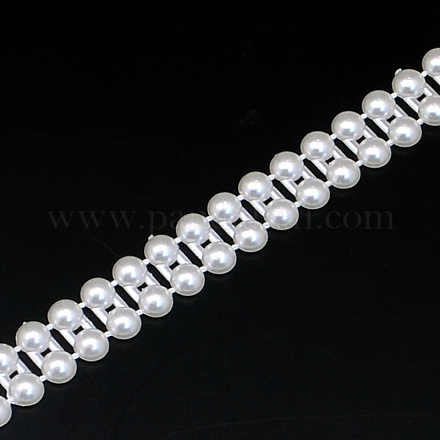 Brins de guirlande de perles d'imitation en plastique demi-abs CHAC-Q001-32B-1