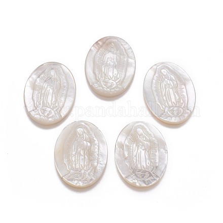 Natural White Shell Mother of Pearl Shell Cabochons BSHE-F007-02-D-1