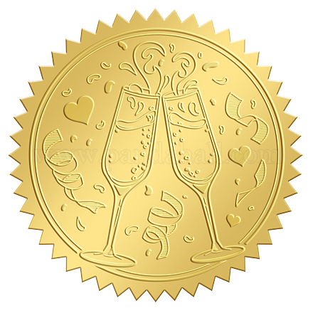 Adesivi autoadesivi in lamina d'oro in rilievo DIY-WH0211-212-1