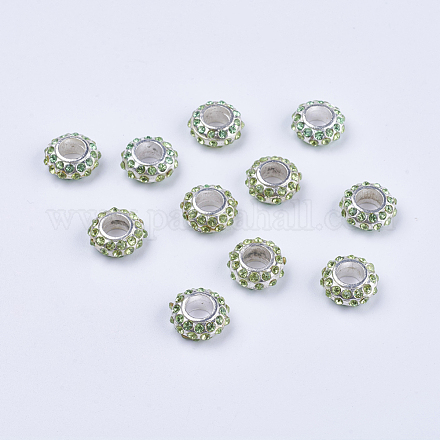 Perles européennes en alliage avec strass X-MPDL-Q105-2-1