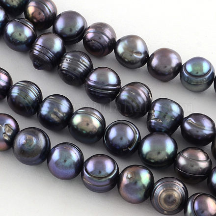 Fili di perle di perle d'acqua dolce coltivate naturali PEAR-R012-02-1