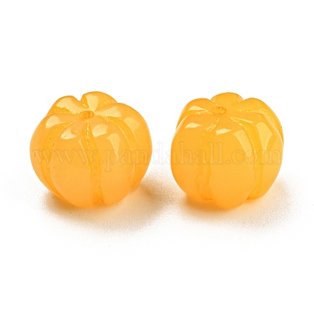 秋のレジン野菜ビーズ  カボチャ  オレンジ  12.5~13x10mm  穴：1.5mm RESI-H153-02B-1