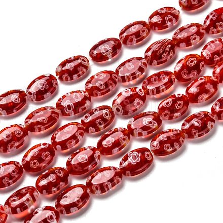 Chapelets de perles en verre de millefiori manuelles LK-C001-01-1