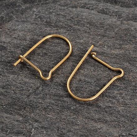 Real 18K Gold Plated Sterling Silver Hoop Earring Findings STER-K015-H493-G-1