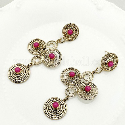 Серьги-гвоздики с подвесками из нержавеющей стали марки 304 «Вихревая спираль» EJEW-Q028-01B-G-1