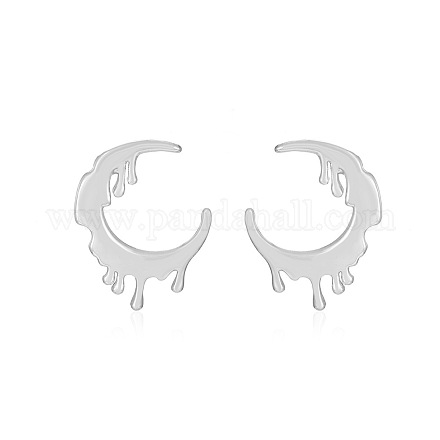 Серьги-гвоздики из латуни в форме луны FS-WG1C7D0-08-1