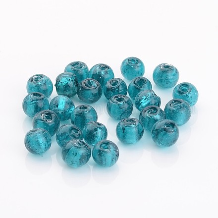 Perles en verre d'argent feuille manuelles X-FOIL-R054-17-1
