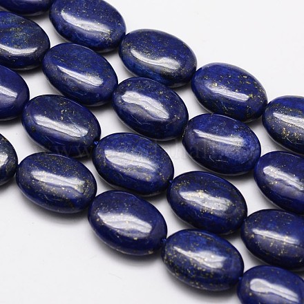 Natural Lapis Lazuli Oval Bead Strands G-M265-18x13mm-02-1