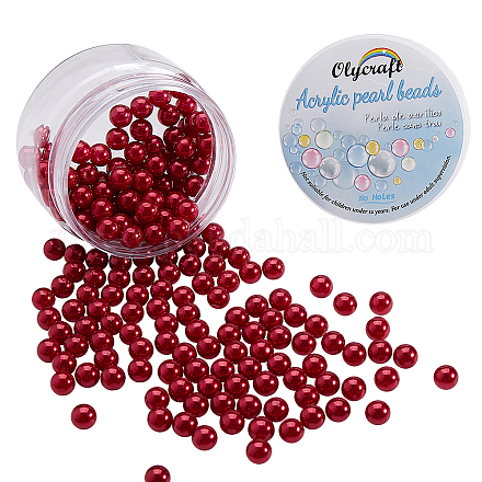 Olycraft 200 Uds 8mm perlas de perlas sin agujeros de maquillaje perlas de perlas de imitación abs perlas para hacer joyas MACR-OC0001-05-1