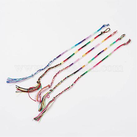 Braided Silk Thread Bracelets BJEW-N0032-08-1
