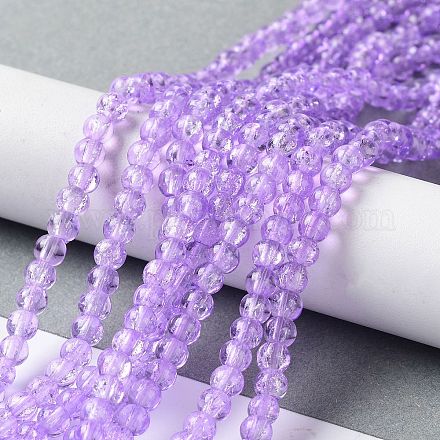 Spray Painted Crackle Glass Beads Strands CCG-Q002-4mm-04-1