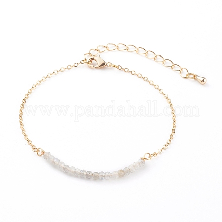 Bracelets de perles de labradorite naturelle pierre de naissance octobre BJEW-JB06092-10-1