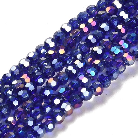 Chapelets de perles en verre électroplaqué EGLA-R016-4m-1-1