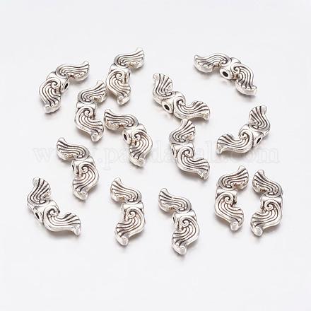 Alloy Antique Silver Wing Beads X-EA9130Y-NF-1