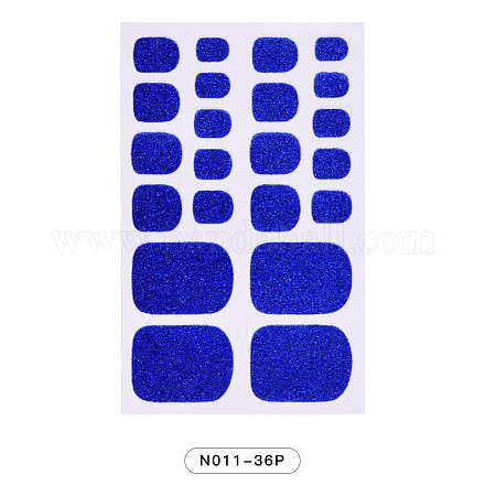 Solid Color Full-Cover Glitter Toenail Wraps MRMJ-N011-36P-1
