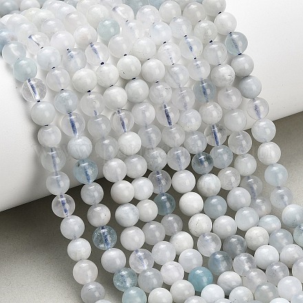 Natürliche Aquamarin Perlen Stränge&nbsp;G-F826-B01-6mm-1