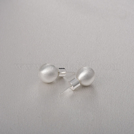 Латунные накладные затычки для ушей с круглым шариком для женщин EJEW-G391-24D-S-1