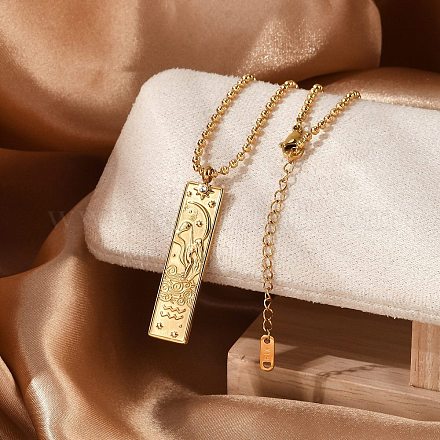 Ожерелья с подвеской в виде созвездия из нержавеющей стали 304 с прозрачным кубическим цирконием для женщин и мужчин NJEW-S435-01G-K-1