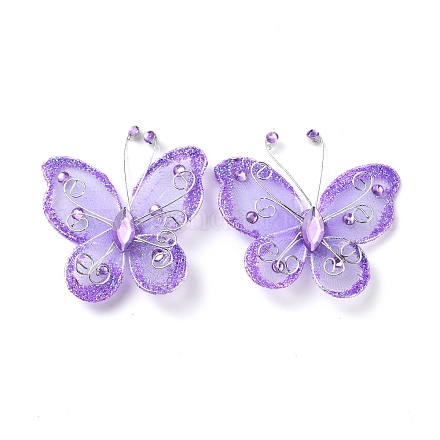 Accesorios de disfraz de gasa con polvo de purpurina de mariposa DIY-WH0308-126B-1